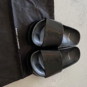 Yves Saint Laurent Leather Slides